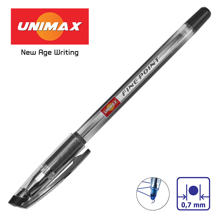 Ручка шариковая, чёрная, 0,7 мм, масляная, FINEPOINT-UNI MAX
