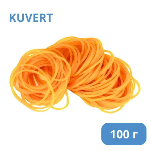Резинки для денег 100гр. ,60мм диам, толщ.2мм, желтые, каучук, KUVERT