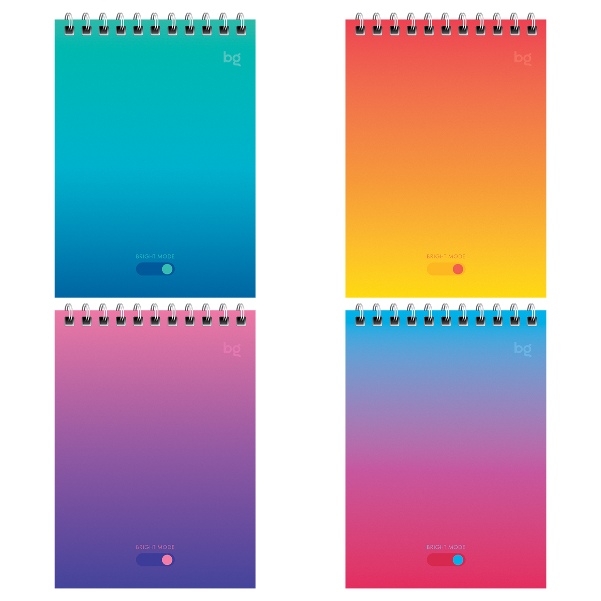 Блокнот А6, 60л, гребень, клетка, BG Bright monocolor. твердая подложка