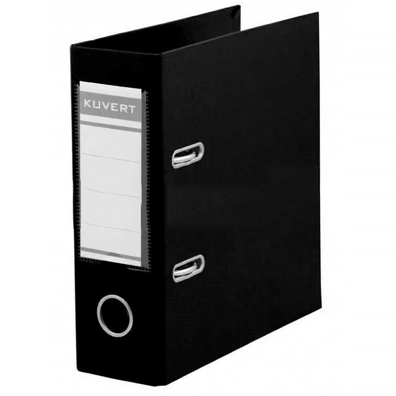 Регистратор, 7см, чёрный, А5, PVC, 1300 гр, метал. оконт., KUVERT