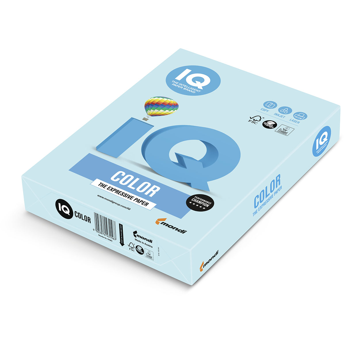 Бумага IQ Color Pale MB30,голубой, формат А4, пл-ть 80 грм2,500 листпач. 400136