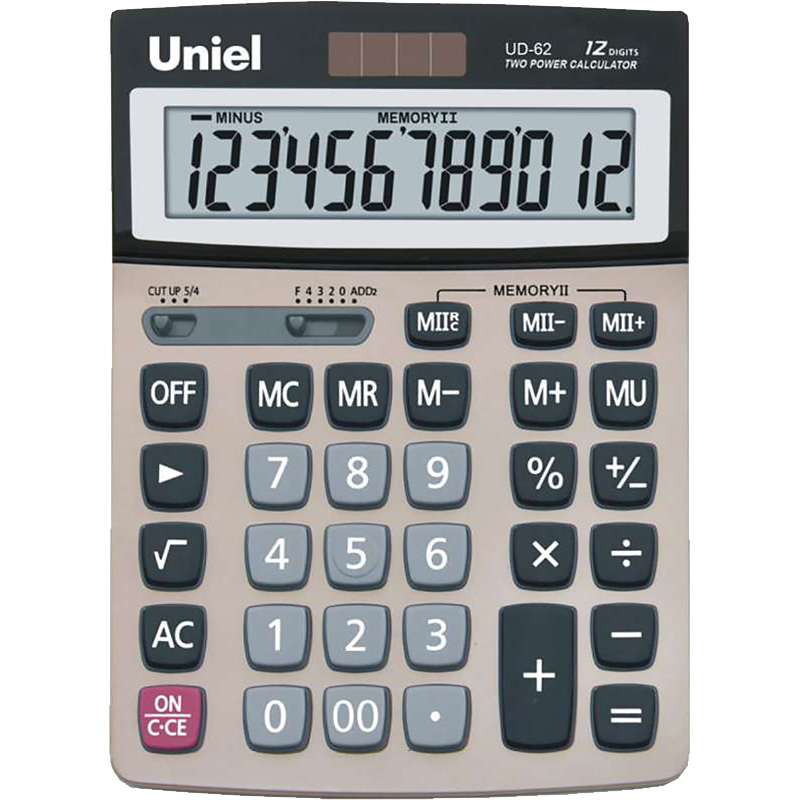 Калькулятор бухгалтерский ,12 р., 20815443 мм, UNIEL